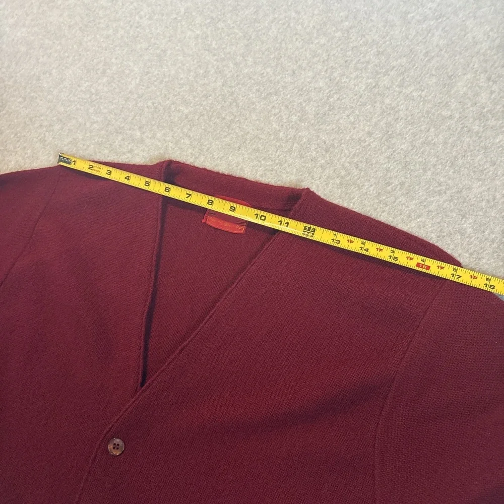 Vtg Kings Road Sears Cardigan Sweater Men's Sz M Dk Red Orlon Acrylic Sw1